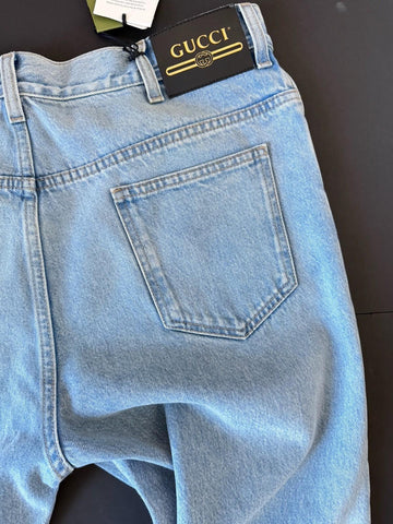 Gucci Men's Stone Bleach Washed Light Blue Jeans 38 US (54 Euro) 623953 4003 NWT