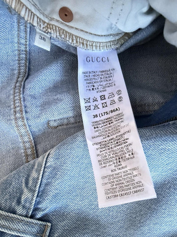 Gucci Men's Stone Bleach Washed Light Blue Jeans 38 US (54 Euro) 623953 4003 NWT