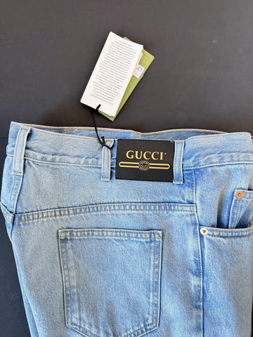 Gucci Men's Stone Bleach Washed Light Blue Jeans 38 US (54 Euro) 623953 4003 NWT