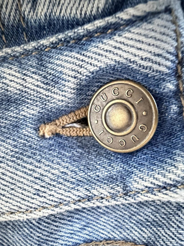 Gucci Men's Stone Bleach Washed Light Blue Jeans 38 US (54 Euro) 623953 4003 NWT