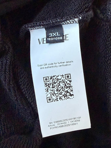 Versace Medusa Print Men’s Black Cotton Sweatshirt Jacket 3XL Black 1014422 NWT
