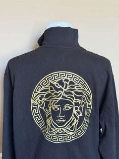 Versace Medusa Print Men’s Black Cotton Sweatshirt Jacket 3XL Black 1014422 NWT