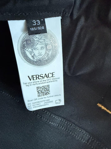 Versace Men’s Black Stretch Denim Jeans Size 33 US 1011841 NWT $950