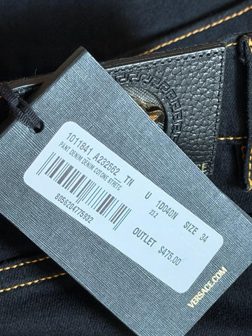 Versace Men’s Black Stretch Denim Jeans Size 34 US 1011841 NWT $950