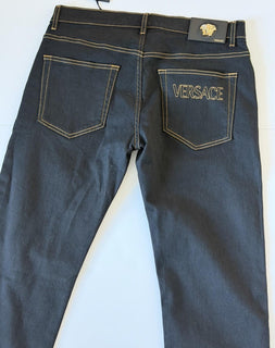 Versace Men’s Black Stretch Denim Jeans Size 35 US 1011841 NWT $950