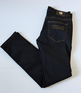 Versace Men’s Black Stretch Denim Jeans Size 35 US 1011841 NWT $950
