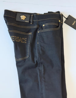 Versace Men’s Black Stretch Denim Jeans Size 35 US 1011841 NWT $950