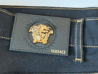 Versace Men’s Black Stretch Denim Jeans Size 35 US 1011841 NWT $950