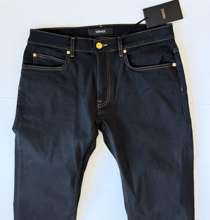 Versace Men’s Black Stretch Denim Jeans Size 35 US 1011841 NWT $950