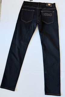Versace Men’s Black Stretch Denim Jeans Size 35 US 1011841 NWT $950