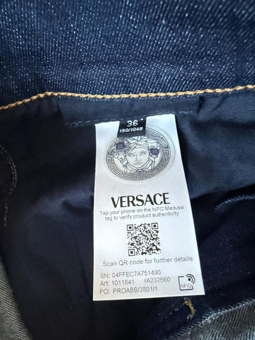 Versace Men’s Dark Blue Stretch Denim Jeans Size 36 US 1011841 NWT $950
