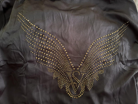 VICTORIA SECRET FASHION SHOW 2025 GLAZED SATIN ANGEL WINGS PAJAMA SET MED