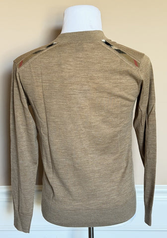 Burberry Tulip Wool Camel Melange Cardigan Sweater Small 8112078 NWT $945