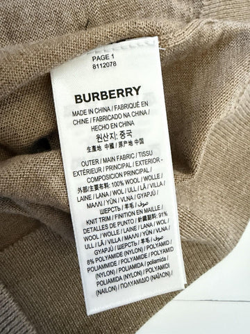 Burberry Tulip Wool Camel Melange Cardigan Sweater Small 8112078 NWT $945