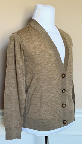 Burberry Tulip Wool Camel Melange Cardigan Sweater Small 8112078 NWT $945
