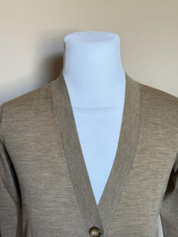 Burberry Tulip Wool Camel Melange Cardigan Sweater Small 8112078 NWT $945