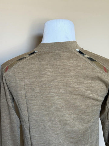 Burberry Tulip Wool Camel Melange Cardigan Sweater Small 8112078 NWT $945