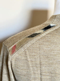 Burberry Tulip Wool Camel Melange Cardigan Sweater Small 8112078 NWT $945