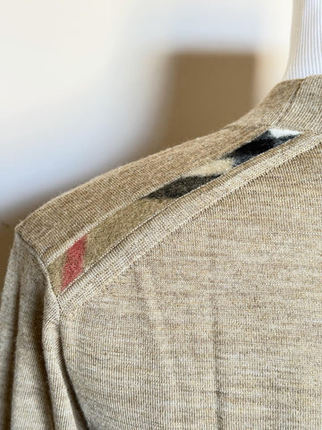 Burberry Tulip Wool Camel Melange Cardigan Sweater Small 8112078 NWT $945