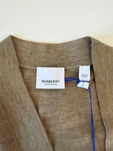 Burberry Tulip Wool Camel Melange Cardigan Sweater Small 8112078 NWT $945