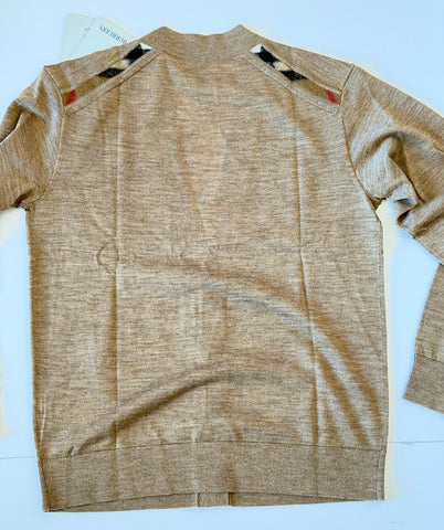 Burberry Tulip Wool Camel Melange Cardigan Sweater Small 8112078 NWT $945