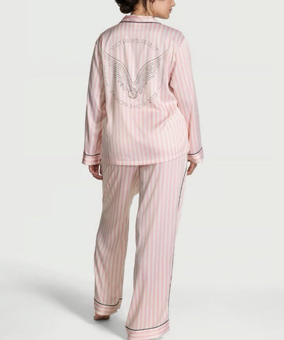 Victoria's Secret Fashion Show Satin Sparkle Pajama Set Medium Short Length