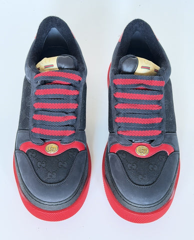 Gucci GG Double Screener Black/Red Sneakers 11 US (10.5 Gucci) 750048 IT NIB
