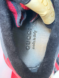 Gucci GG Double Screener Black/Red Sneakers 11 US (10.5 Gucci) 750048 IT NIB