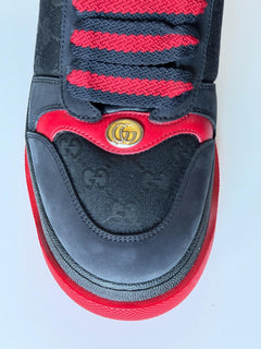 Gucci GG Double Screener Black/Red Sneakers 11 US (10.5 Gucci) 750048 IT NIB
