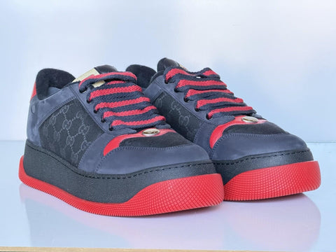 Gucci GG Double Screener Black/Red Sneakers 11 US (10.5 Gucci) 750048 IT NIB