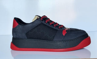 Gucci GG Double Screener Black/Red Sneakers 11 US (10.5 Gucci) 750048 IT NIB