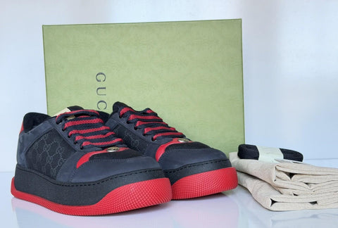 Gucci GG Double Screener Black/Red Sneakers 11 US (10.5 Gucci) 750048 IT NIB