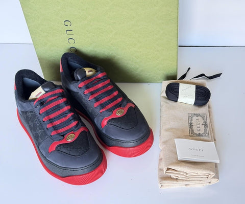 Gucci GG Double Screener Black/Red Sneakers 11 US (10.5 Gucci) 750048 IT NIB