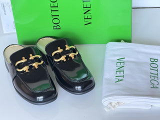 Bottega Veneta Monsieur Leather Moccasin Sandals Black 7 US 729887 NIB $1200