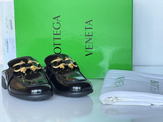 Bottega Veneta Monsieur Leather Moccasin Sandals Black 7 US 729887 NIB $1200