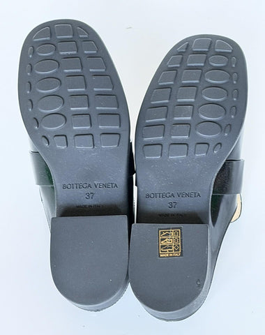 Bottega Veneta Monsieur Leather Moccasin Sandals Black 7 US 729887 NIB $1200