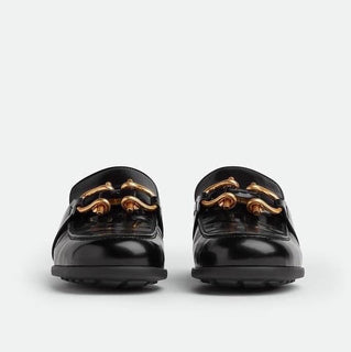 Bottega Veneta Monsieur Leather Moccasin Sandals Black 7 US 729887 NIB $1200