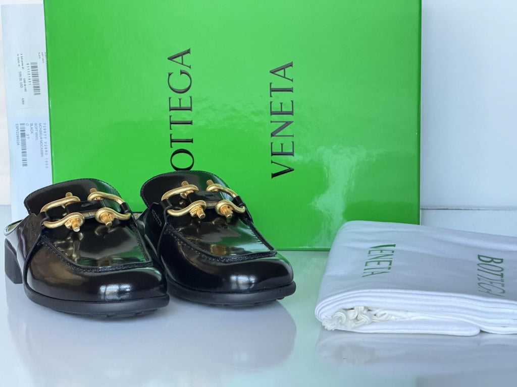 Bottega Veneta Monsieur Leather Moccasin Sandals Black 8.5 US