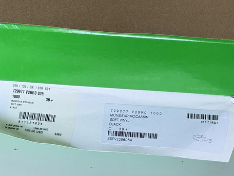 Bottega Veneta Monsieur Leather Moccasin Sandals Black 8.5 US 729887 NIB $1200