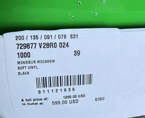 Bottega Veneta Monsieur Leather Moccasin Sandals Black 9 US 729887 NIB $1200