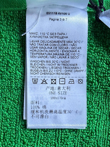 Bottega Veneta Green Cotton Bath/Beach Towel 70 x 39.5 Italy 651118 NWT  $400