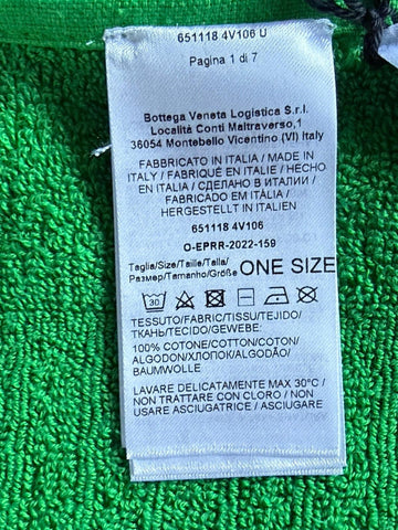 Bottega Veneta Green Cotton Bath/Beach Towel 70 x 39.5 Italy 651118 NWT  $400