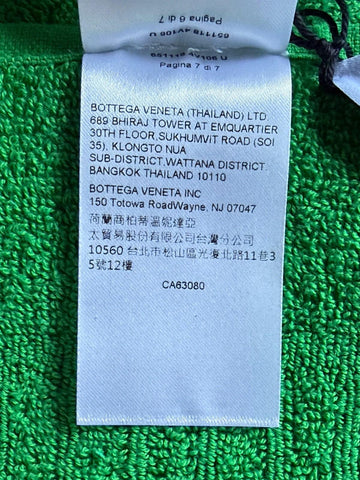 Bottega Veneta Green Cotton Bath/Beach Towel 70 x 39.5 Italy 651118 NWT  $400