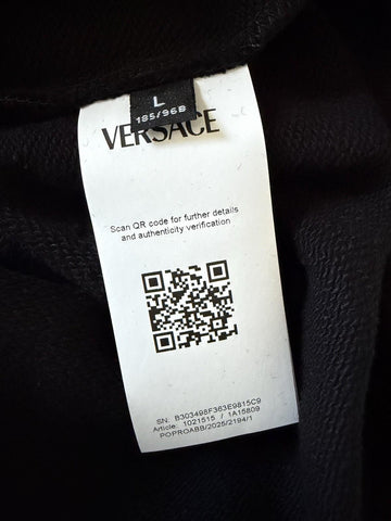 Versace Men’s Medusa Print Zip Hoodie Sweatshirt Black/Gold Large 1021515 NWT