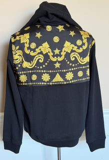 Versace Men’s Medusa Print Zip Hoodie Sweatshirt Black/Gold Large 1021515 NWT