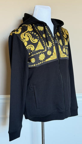 Versace Men’s Medusa Print Zip Hoodie Sweatshirt Black/Gold 5XL 1021515 NWT