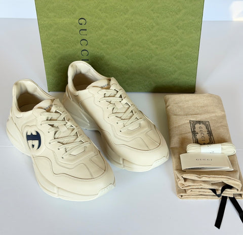 Gucci Men’s Dali Soft GG Ivory Leather Sneakers 13 US (Gucci 12.5) IT 757857 NIB