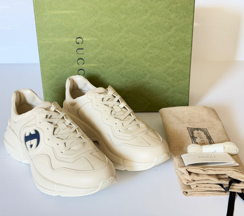 Gucci Men’s Dali Soft GG Ivory Leather Sneakers 13 US (Gucci 12.5) IT 757857 NIB