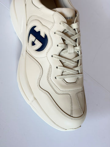 Gucci Men’s Dali Soft GG Ivory Leather Sneakers 13 US (Gucci 12.5) IT 757857 NIB