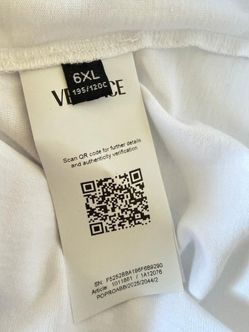 Versace Medusa/Greca Print White/Orange Cotton Jersey T-Shirt 6XL 1011861 NWT